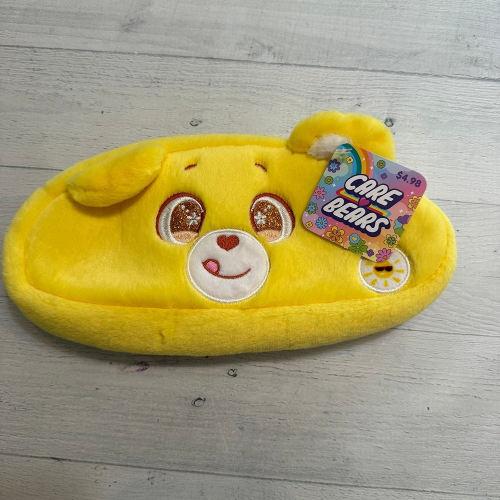 Care Bears plush Pencil Case yellow funshine bear NEW